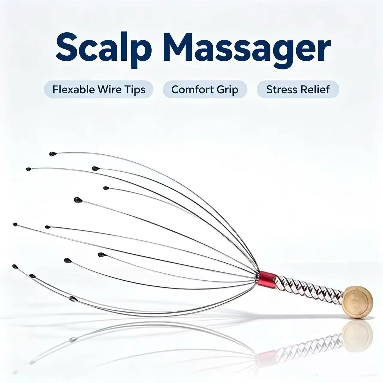 Rolling Ball 5 Claw Head Massager Octopus Scalp Scratcher Stress Relief Relax Itch Remove Massage Tool
