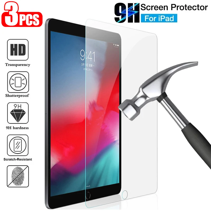 3PCS Tempered Glass Screen Protector For IPad Pro 11 12.9 2022 2021 10th Generation Air 5 4 3 2 1 7th 8th 9th 10.2 Mini 6 5 9.7