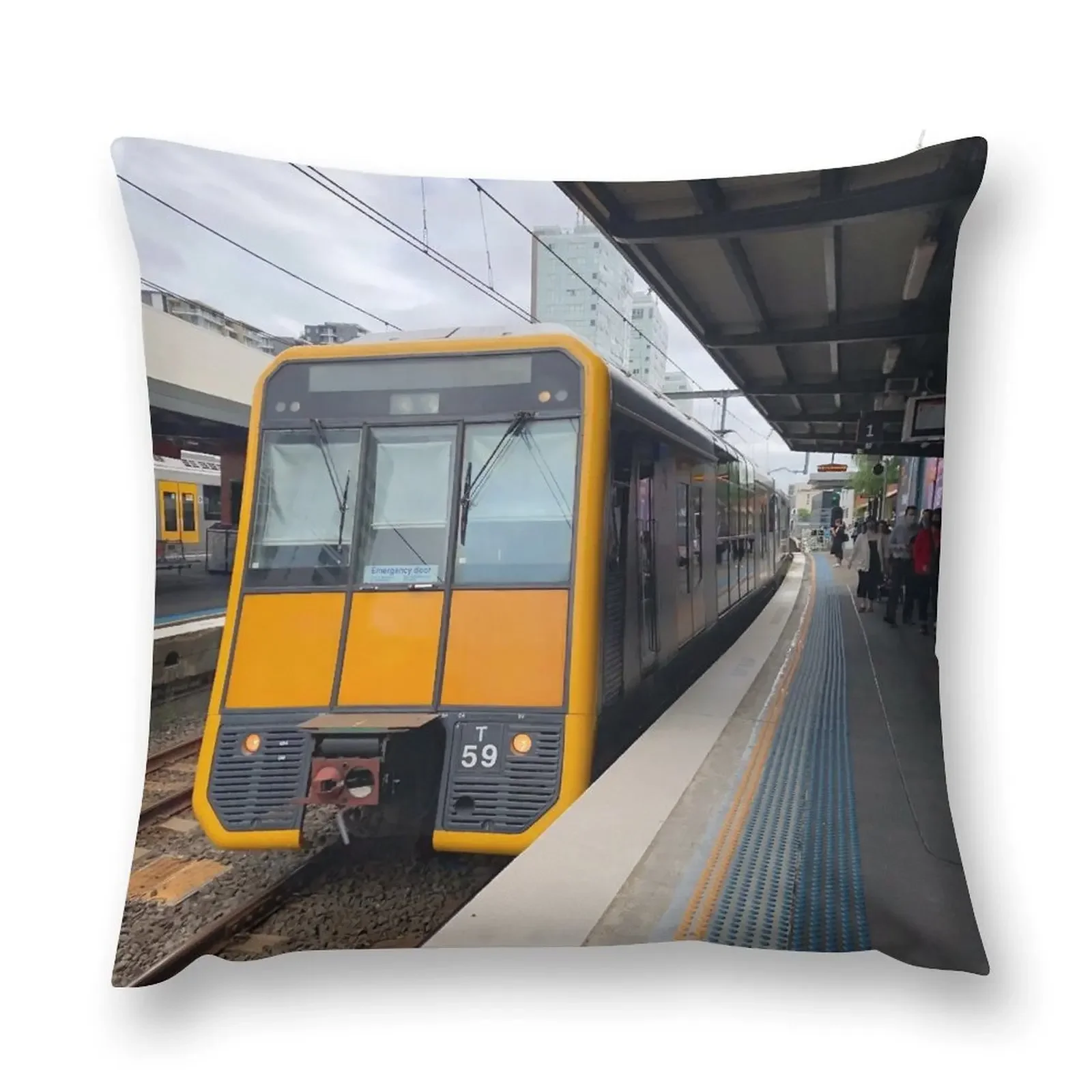 Sydney Trains T Set TANGARA at Burwood Station Throw Pillow pillow cover luxury Cushion Cover Decorative Cushion Cover pillow