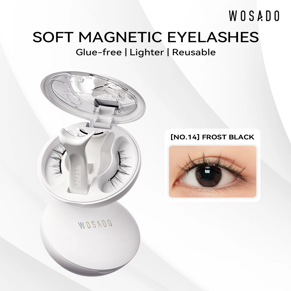 WOSADO Magnetic Lashes (New Package) No.14 FROST BLACK Professional Premium Reusable Magnetic False Eyelashes