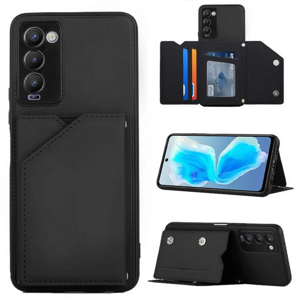 Shockproof Case for Tecno Camon 18 Leather Card Slot magnetic Back Cover for Tecno Camon 18P 17 Pro Case Spark 8C 7P 8 T 9 Etui