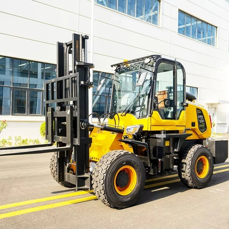 Diesel Hydraulic Forklift For Mexico With Wide Base Tires And High Ground Clearance For Unpaved Construction Logistics