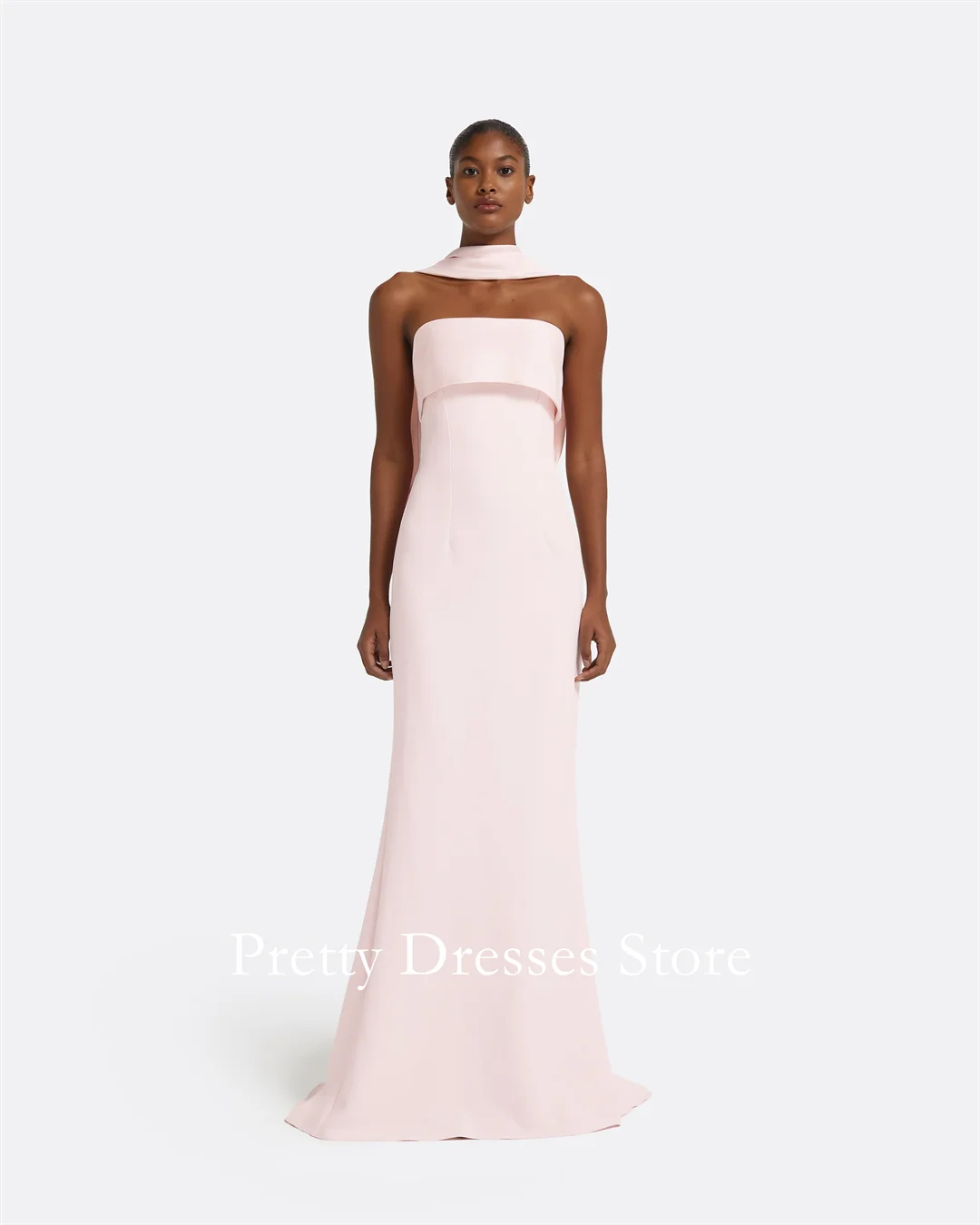 

Барли розовое длинное платье из крепа, простое платье, вечерние платья по индивидуальному заказу, длиной до пола, вечерние платья для выпускного вечера, вечерние платья de fiesta