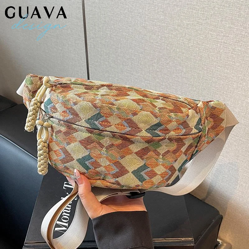 Bolsos con cinturón de pana bohemia para mujer, riñonera a la moda, riñonera de plátano para mujer, bolso de cadera, bandolera de hombro, bolso de pecho con bolsillo