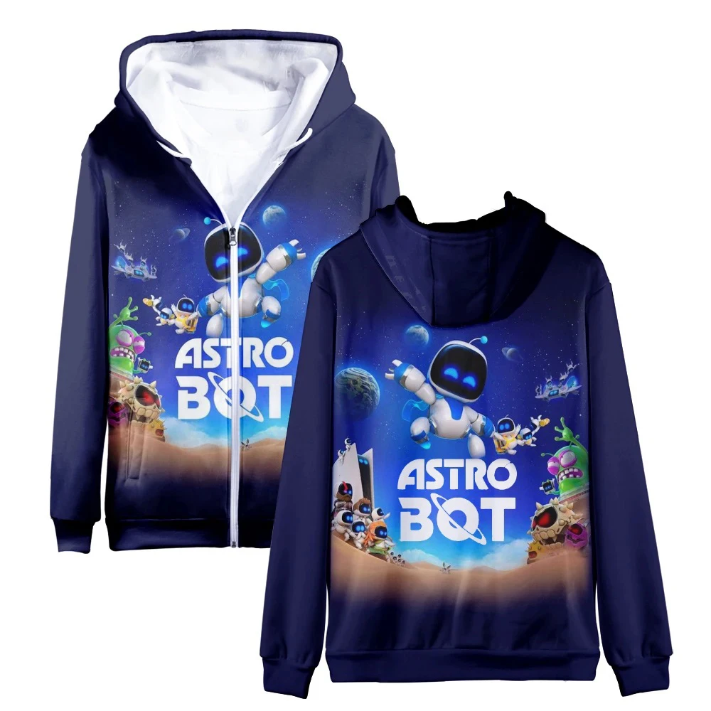 Game Astro Bot 3D Printed Hoodies Men Women Casual Fashion Streetwear Oversized Sweatshirts Zipper Hoodie Tracksuit Man Clothing