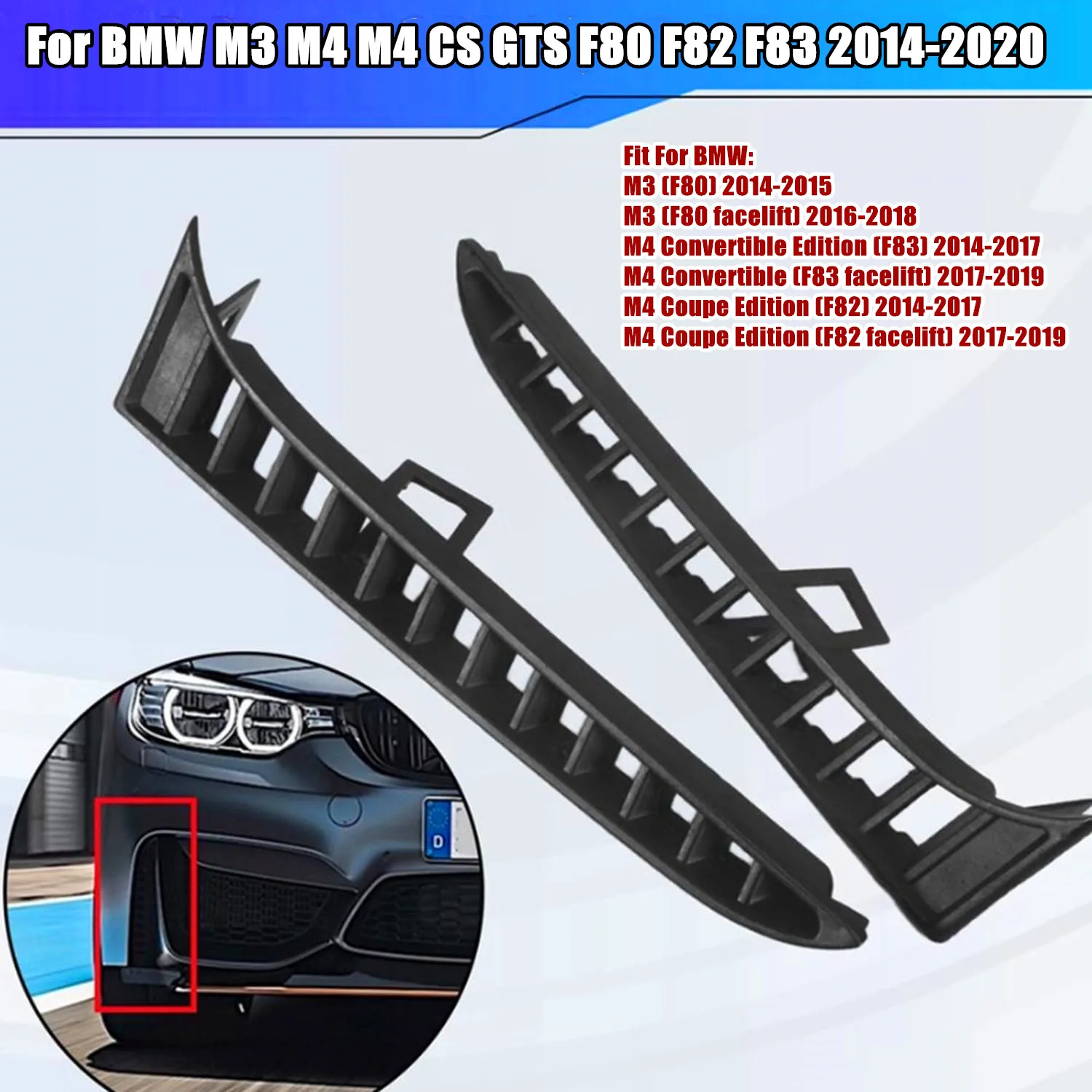 

Передний бампер автомобиля, крышка решетки воздухозаборника 51118056599 51118056600, молдинг нижней решетки для BMW F80 M3 F82 F83 M4 2014-2020