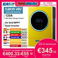 EASUN 5.6KW Hybrid Solar Inverter 48V 230V Pure Sine Wave120A MPPT Solar Controller On Off Grid Solar Inverter With WiFi BMS