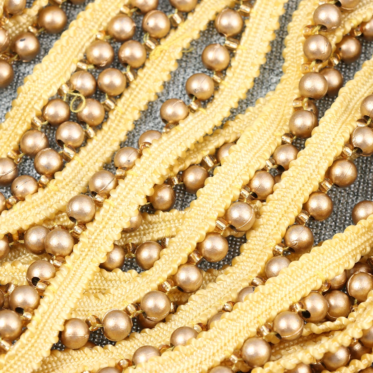

Pearl 10Yard Diy Pearl Ribbon Fabric Lace DIY Clothing Accessories Mesh Trim Webbing Fabric Lace Rhinestones Golden