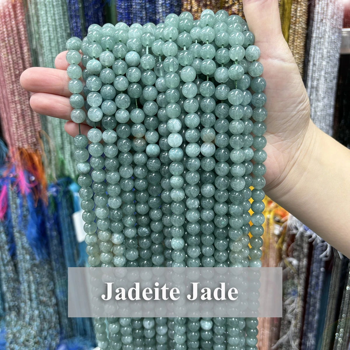 Jadeite Jade Loose Round Beads 4 6 8 10mm Natural Bracelet Necklace DIY Beads Jewelry Making Jewelry Accessories Exquisite Gift
