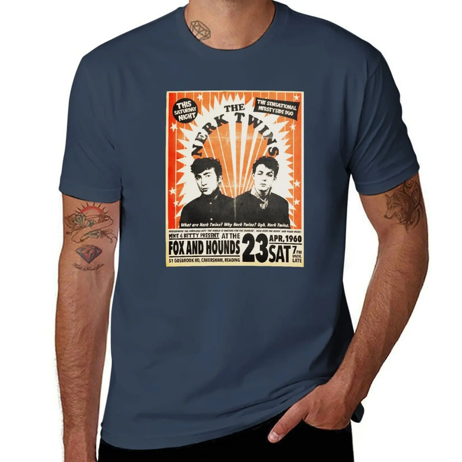 

The Nerk Twins - legendary gig poster 1960. T-Shirt Plus Size Lightweight Tee Shirt