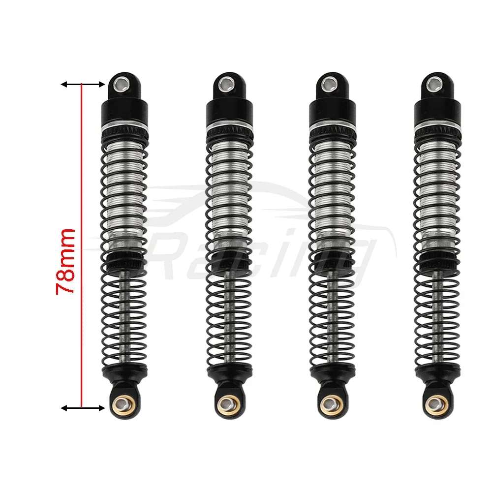 4 sztuki 78mm amortyzatory aluminiowe amortyzatory dla 1/18 gąsienica RC TRX4M TRX-4M Bronco części zamienne