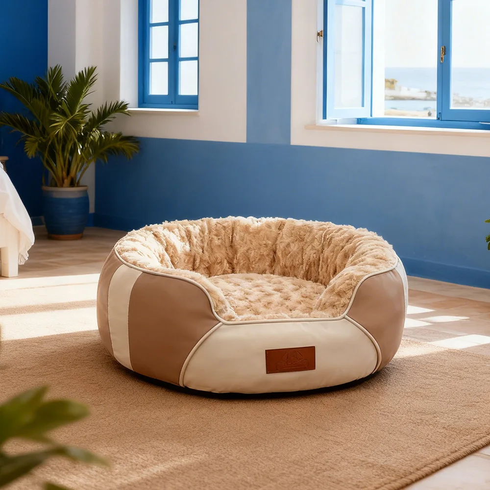 Cama cálida de piel sintética con cojín lavable para gatos y perros - imagen 3