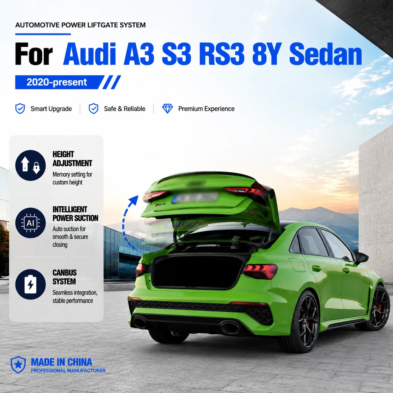 For Audi A3 S3 RS3 8Y Sedan 2020-present Electric tailgate automatic suction locks suitable Trunk modification system