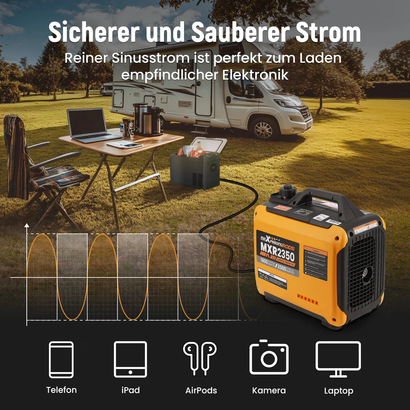 2000W Portable Gasoline Inverter Generator Silent for Camping Car for RV