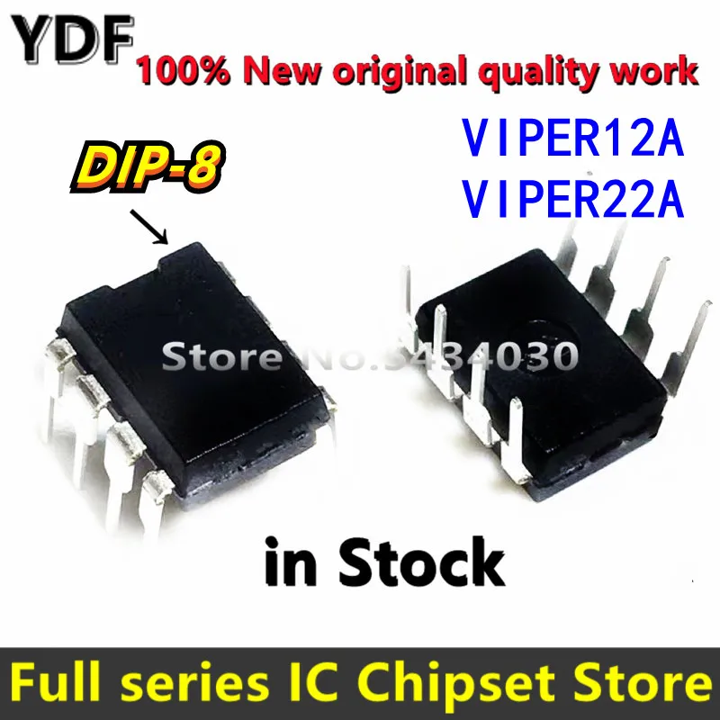 (10pcs) 100% New  VIPER12A VIPER22A VIPER12 12A  VIPER22 DIP8  DIP-8