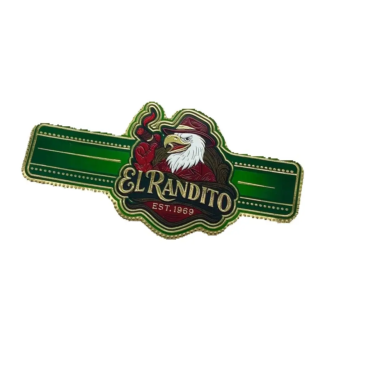 

Custom UV Printed Cigar Label Tape | Waterproof Gold Foil Hot Stamping Embossed Stickers