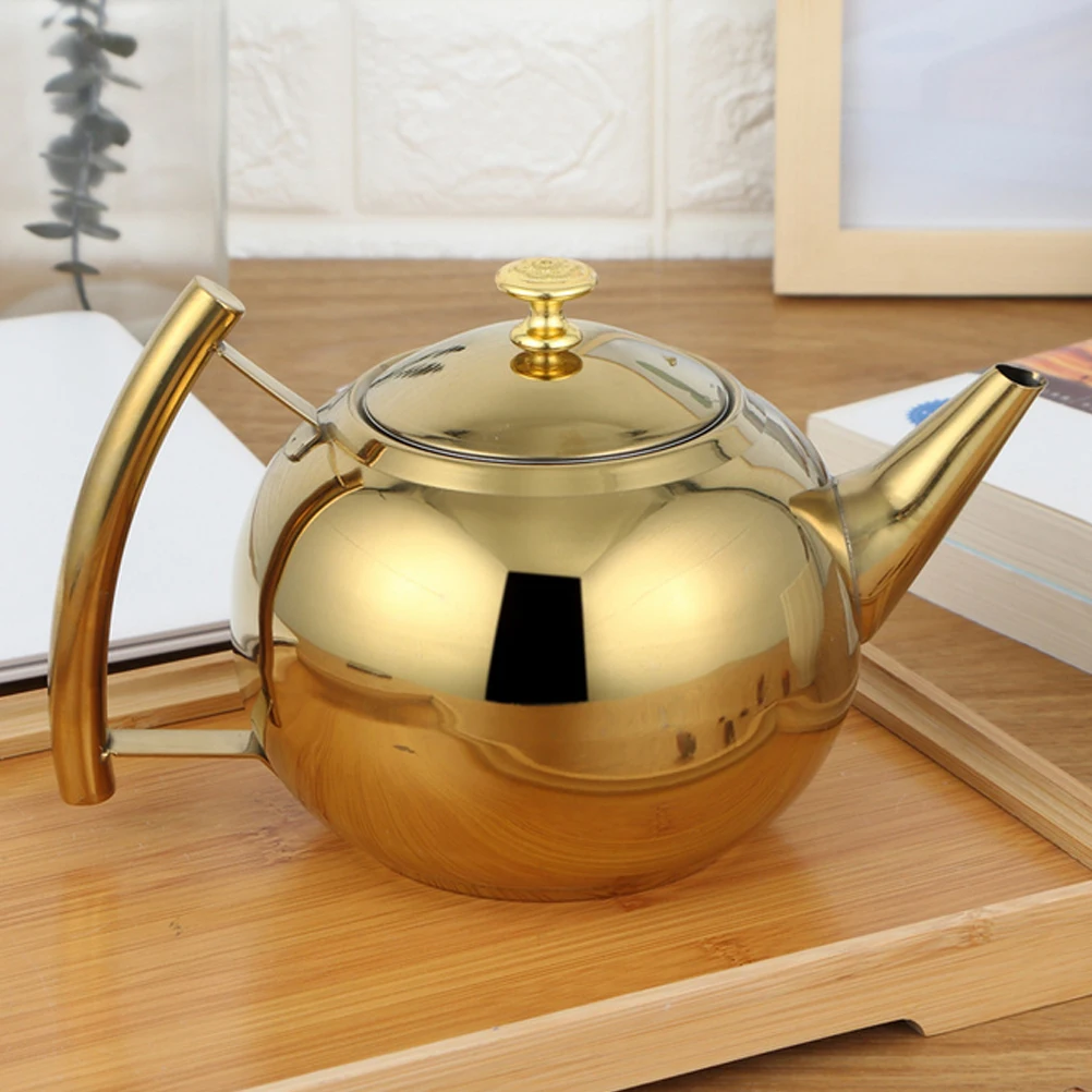 

Stainless Steel Handle Lift Pot Teapots Stovetop Kettle Heat Resistant Tea Maker for Loose Leaf Infuser Home Use Gift