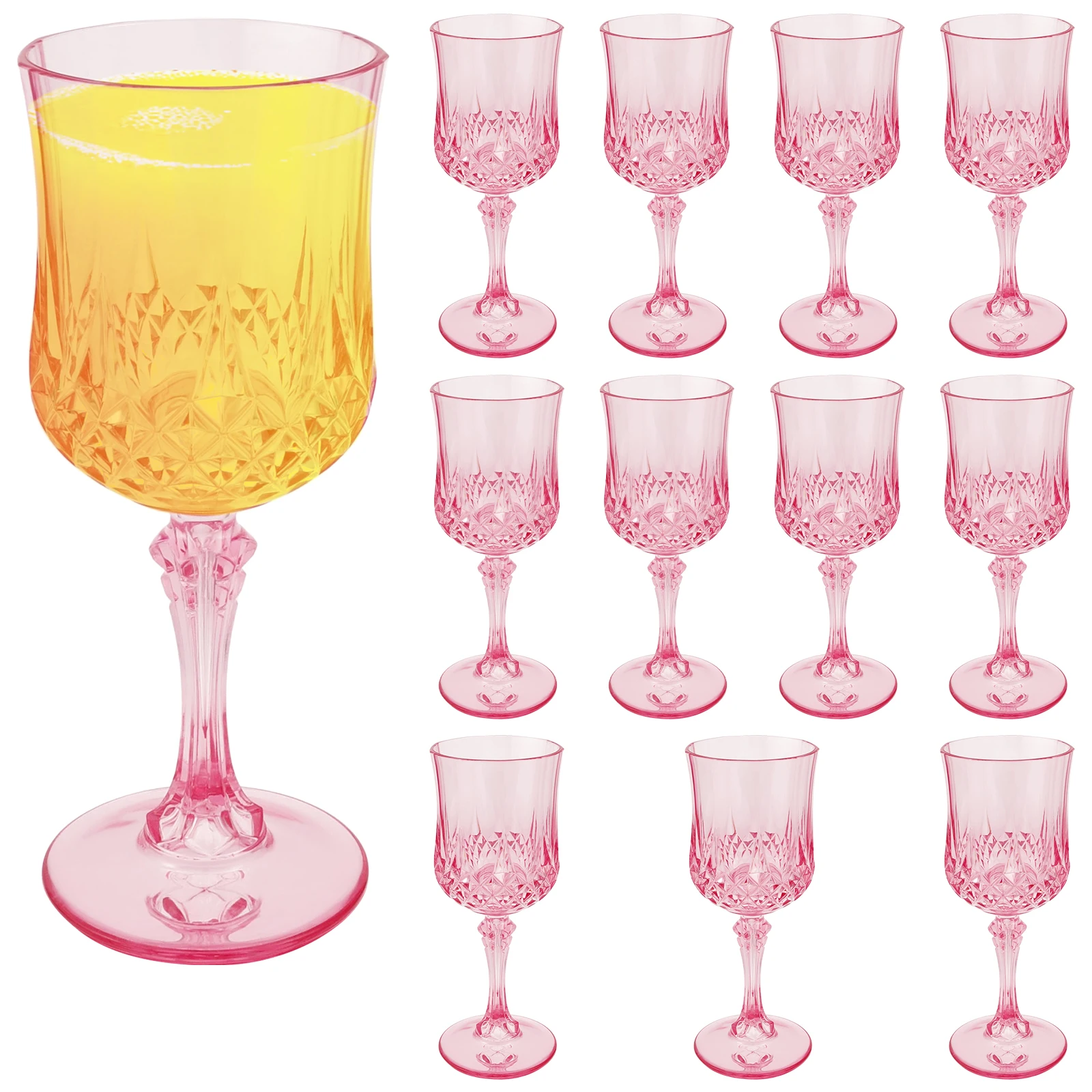 

12 шт. пластиковые бокалы для вина 3 унции многоразовые флейты для шампанского элегантные розовые флейты для шампанского для вечеринки винный бар свадьба для коктейля