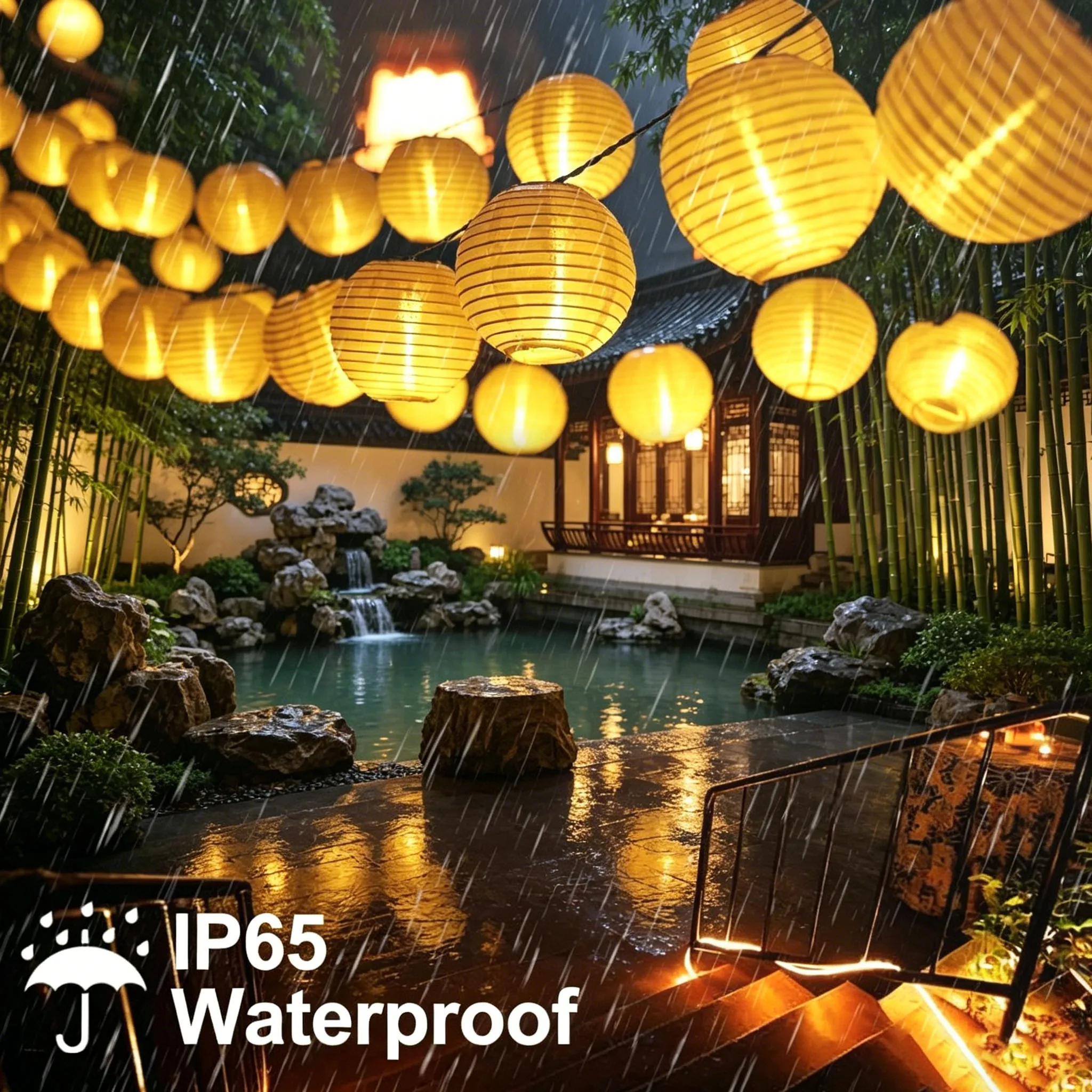 6.5M/30LEDs Solar Powered Lantern String Lights - Outdoor Lantern Lights IP65 Waterproof, 5M/20LEDs Warm White Lantern String Light With Auto On/Off, 8 Lighting Mode, Camping Garden Decor For Outside Camping Rope Lamp Solar Lights