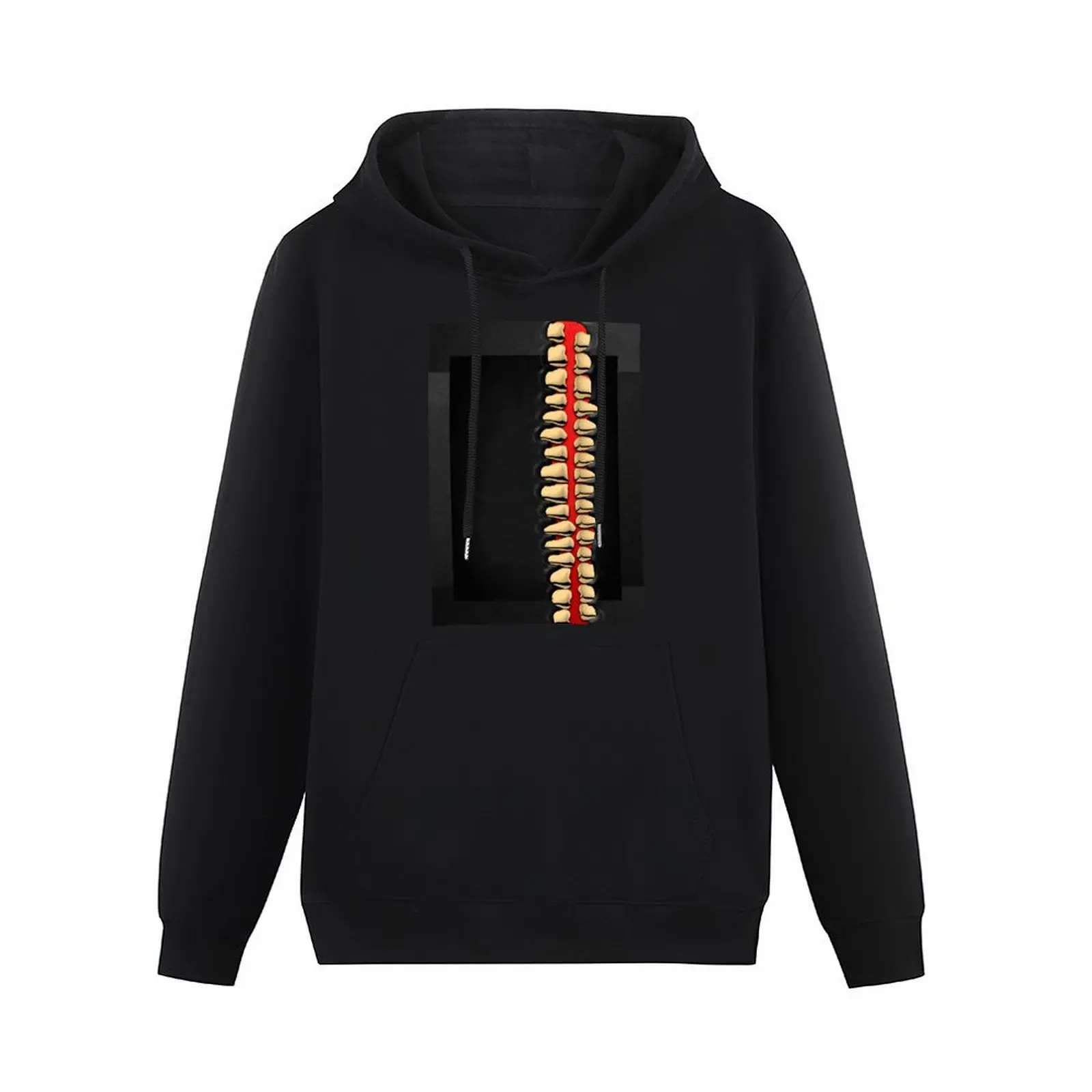 Memento Mori - Gold Human Teeth over Black and Red Canvas Pullover Hoodie male clothes men's coat anime clothes tracksuit