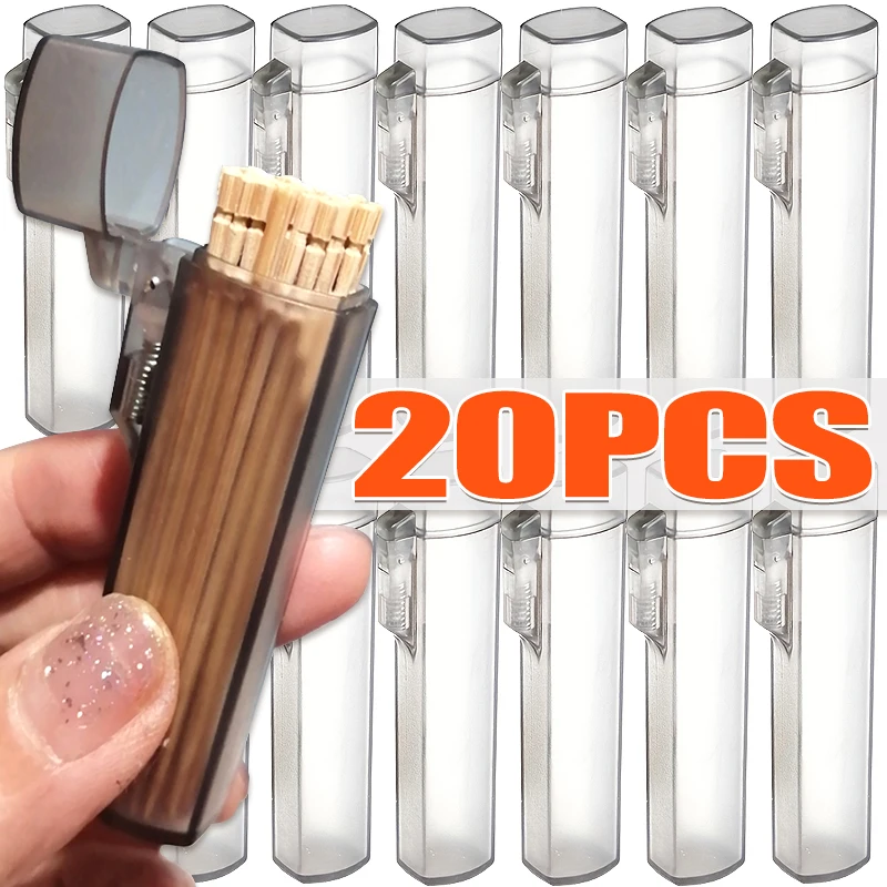 1/20x Toothpick Box Multi-Functional Portable Plastic Toothp