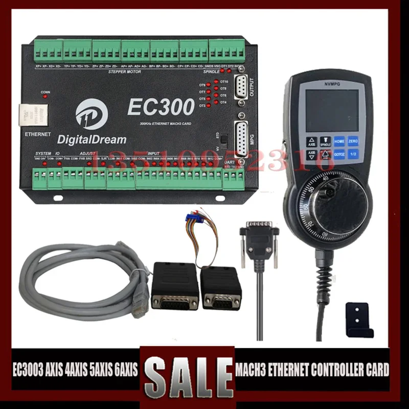 Ec300 3/4/5/6 Axis Controller Ethernet Mach3 Control Card With Digital Handwheel For Cnc Router Machine Tool Lathe