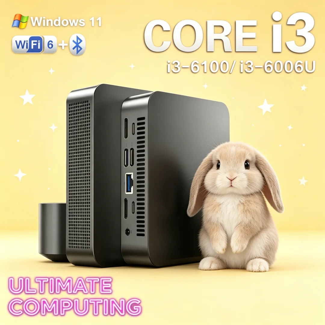 Novate 2026 Core I3 6100/i3-6006U MINI PC Windows 11 Pro Compact Pocket Nexus 32GB RAM 1TB 2TB SSD WIFI 6 BT5.2 4K HD Lucid Mini