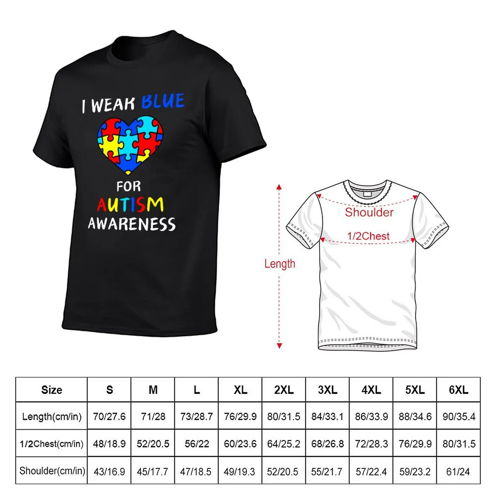 I Wear Blue For Autism Awareness T-Shirt blacks Blouse mens graphic t-shirts pack