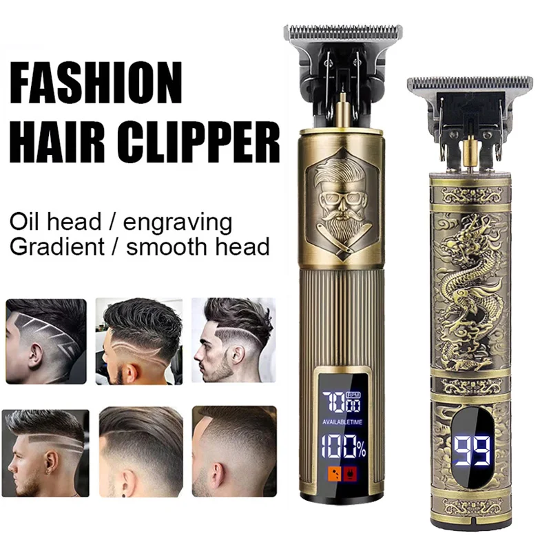 

2026 T9 Cordless Vintage Hair Clipper Electric USB Fast Charging Portable Hair Trimmer Barber Shaver/Machine Accessories