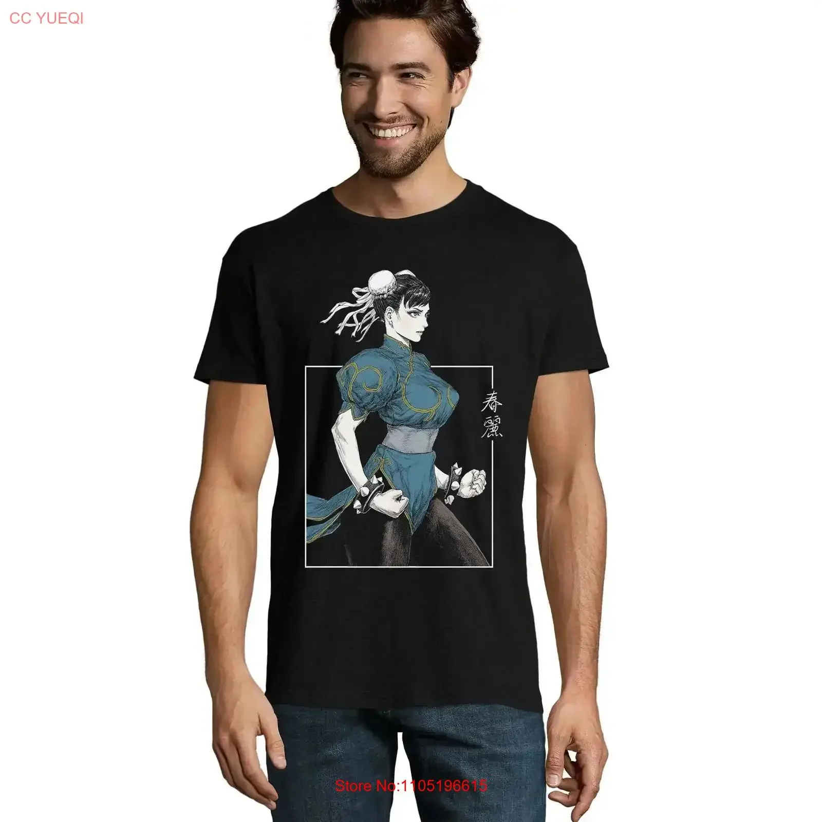 Chun Li Sketch Art Men's Cotton T Shirt vintage Washed Unisex streetwear Comfortable homme Versatile Breathable