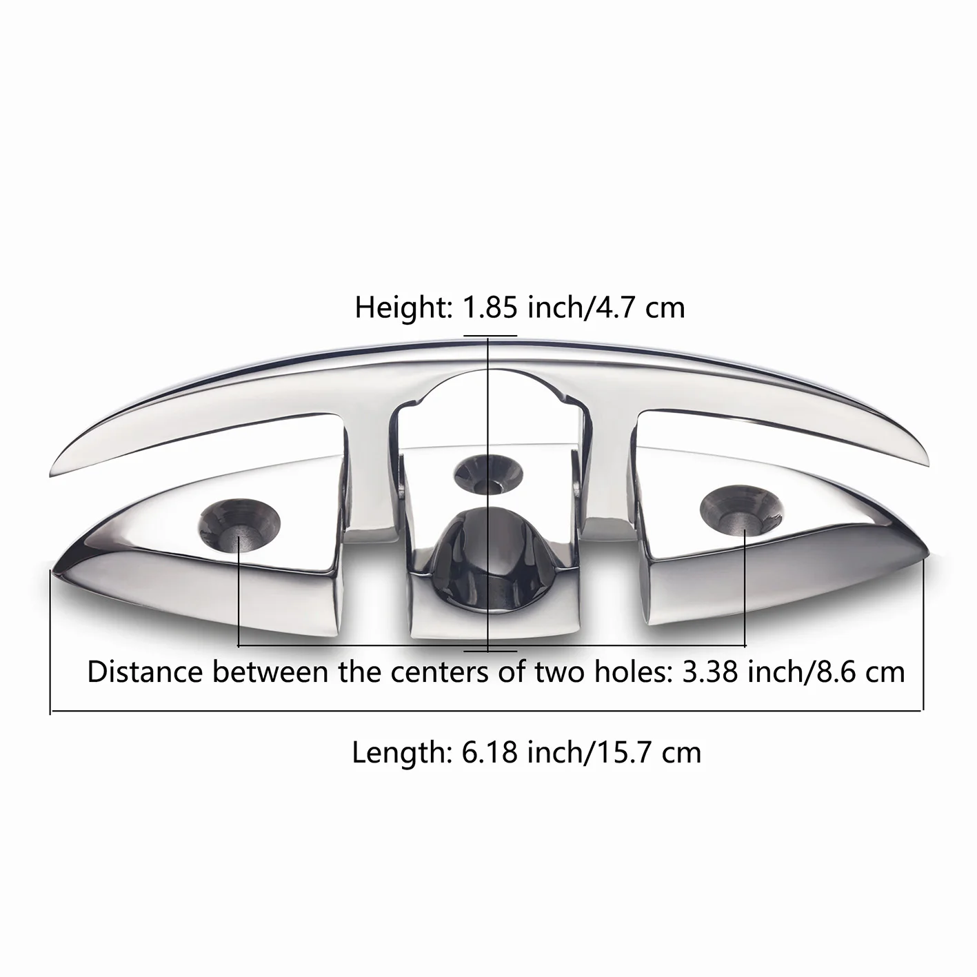 Flip-up Boat Dock Cleats, Marine Grade Folding Cleats , 316 Stainless Steel 6 Inch,  with Screws and Locking Nuts