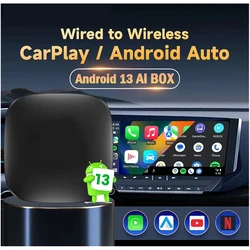Android 13 New Carplay Ai Box Wireless Android Auto Wireless Carplay Adapter TV Box For Netflix YouTube Car Intelligence Systems