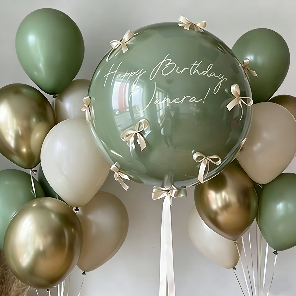 Avocado Sen Themen-Ballonset Bobo Ball Schleifendekoration für Hochzeit, Heiratsantrag, Geburtstag, Babyparty-Dekoration Ballons – Detail 1