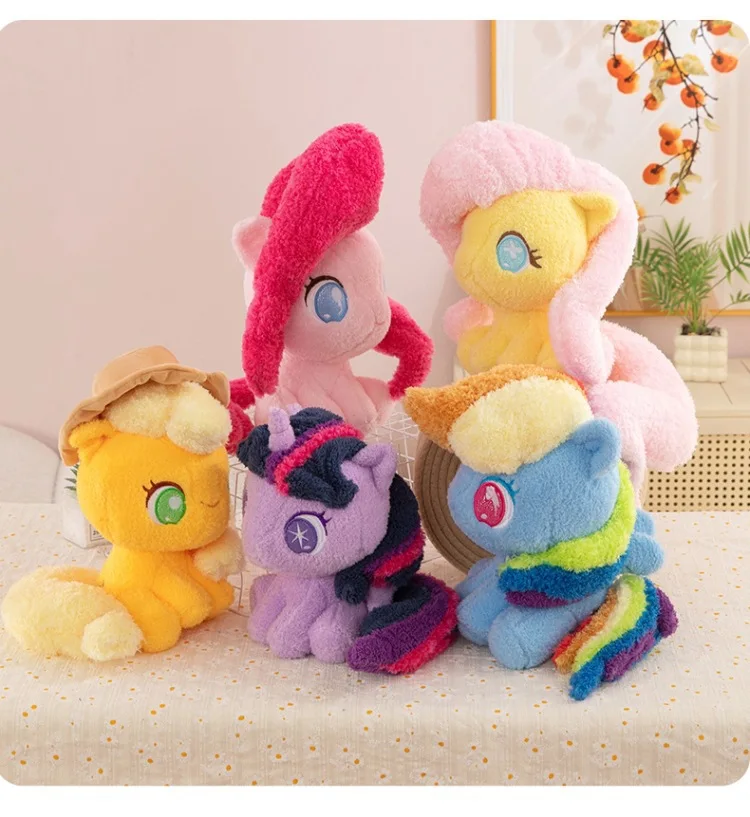 28/36cm Neue My Little Pony Q-Version Plüsch-Sitzpuppen Spielzeug Anime-Figuren Twilight Sparkle Rainbow Dash Applejack Puppen – Detail 19