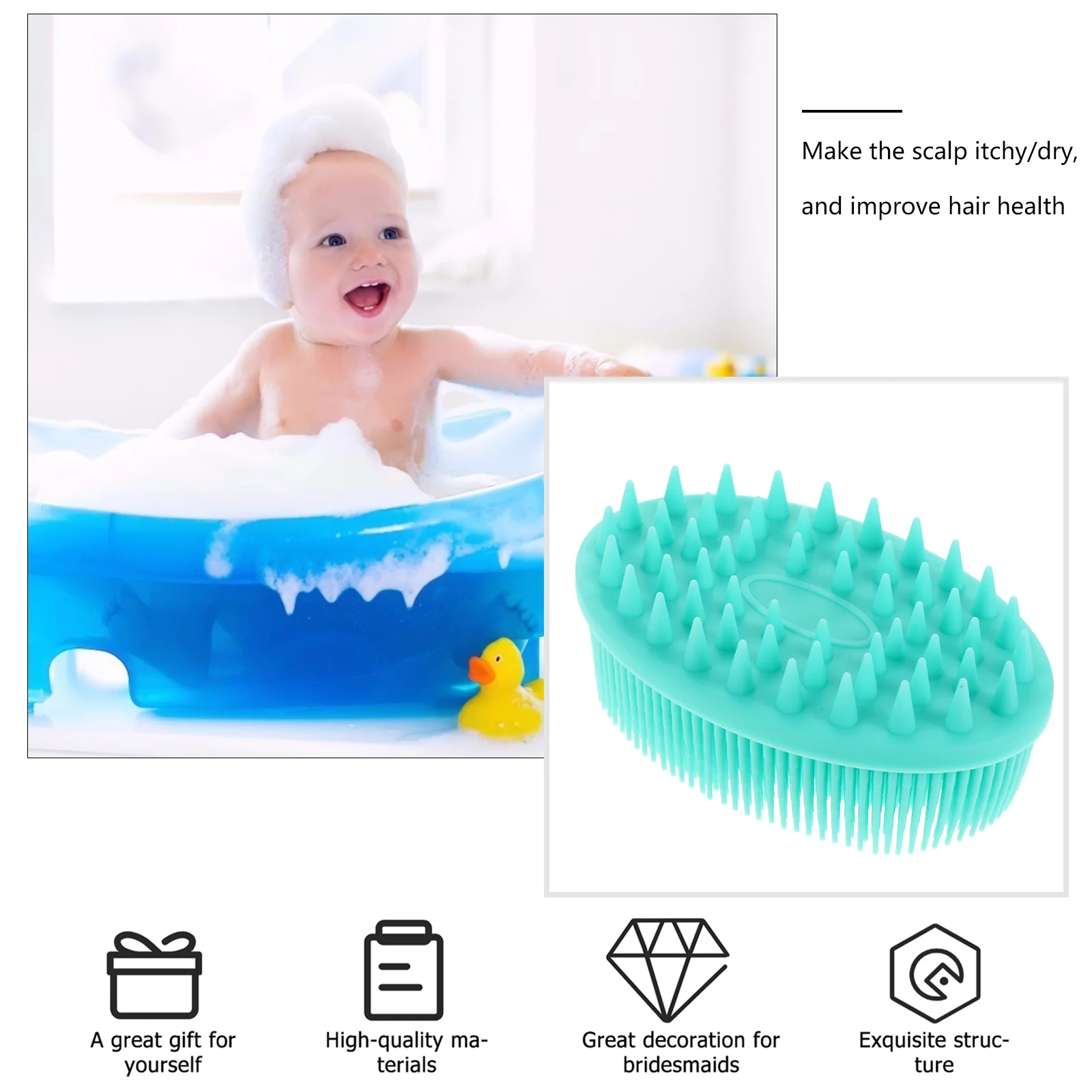 Soft Baby Shampoo Brush Child Scalp Infant Shower Silica Gel Dry Body Brushing Kids