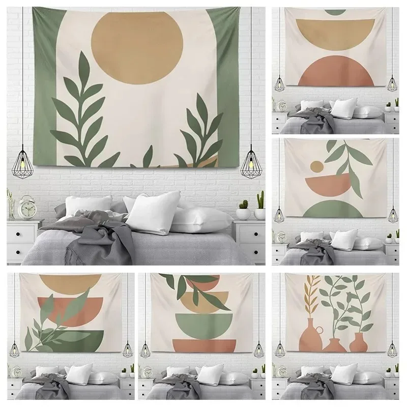 Einfache Pflanze Green Leaf Wanddekoration Wandteppich Home Wohnzimmer Wandteppich