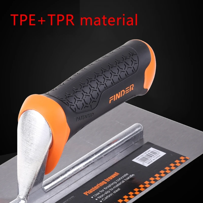 28cm/11in Carbon Steel Trowel Multipurpose Finishing Trowel Set Rubber Handle Suitable for Masonry Tile