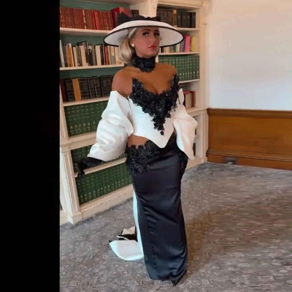 

Strapless Satin Cocktail Dress Sheath Cocktail Gown For Women Appliques Beading Formal Wedding Party Gown With Train