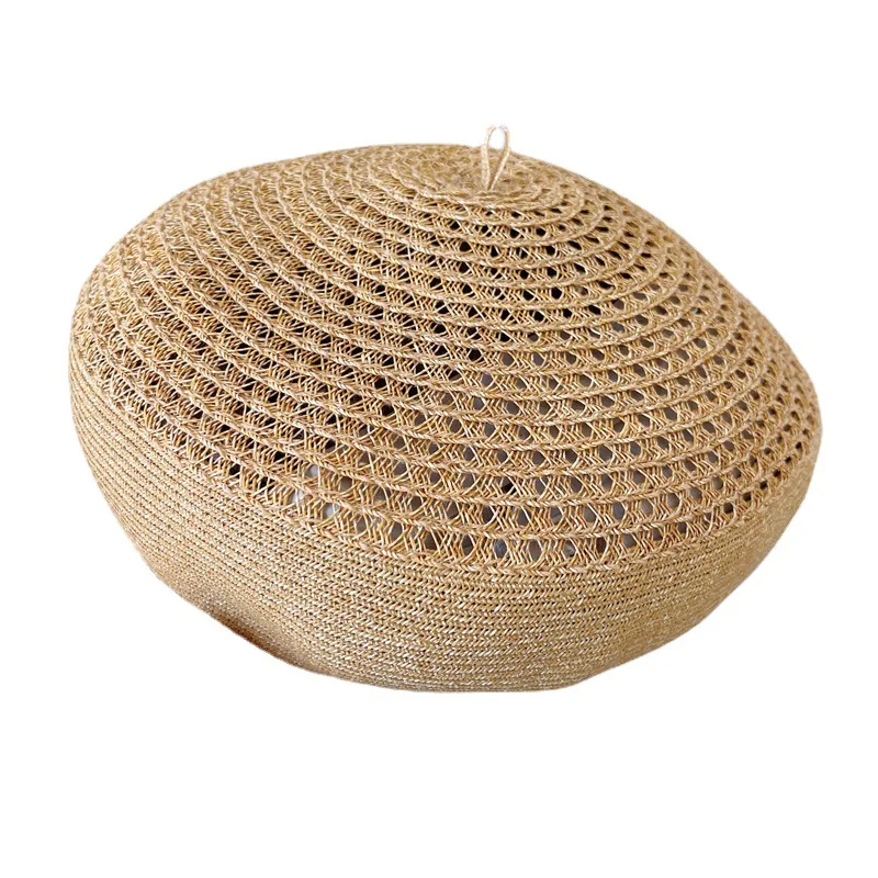 

Japanese Style Hollow Out Berets for Women Solid Color Breathable Summer Breathable Knitted Sun Hats Casual Outdoor Painter Cap