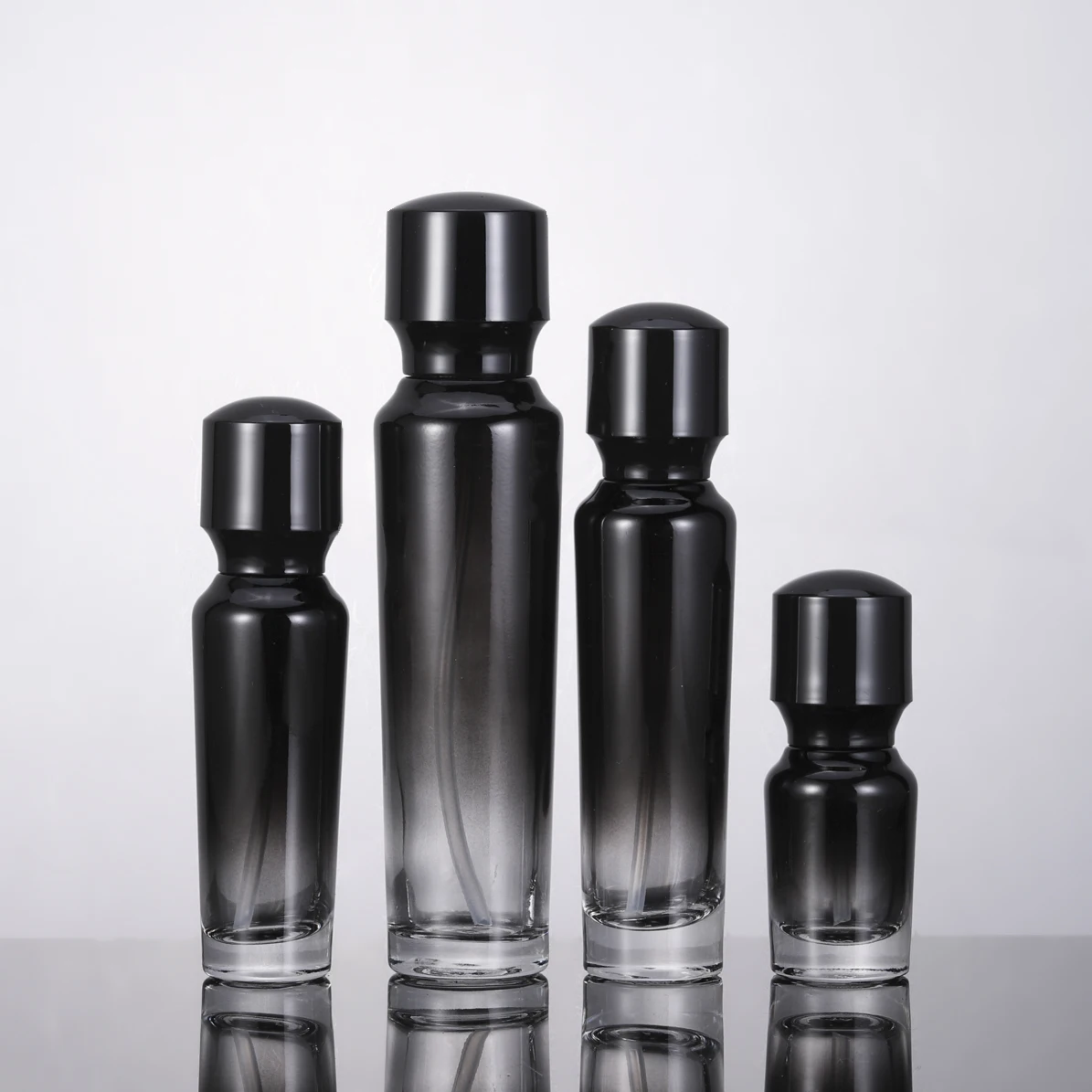 

50ml black glass bottle with pump for lotion/emulsion/serum/liquid essence/foundation skin Cosmetic Packaging