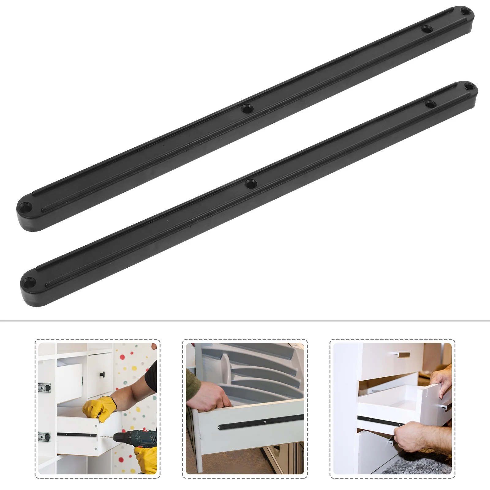 2 stks Slides Vervanging Zware Plastic Lade Glijbaan Bottom Mount Kast Lopers Voor Keuken Garderobemeubilair Lade