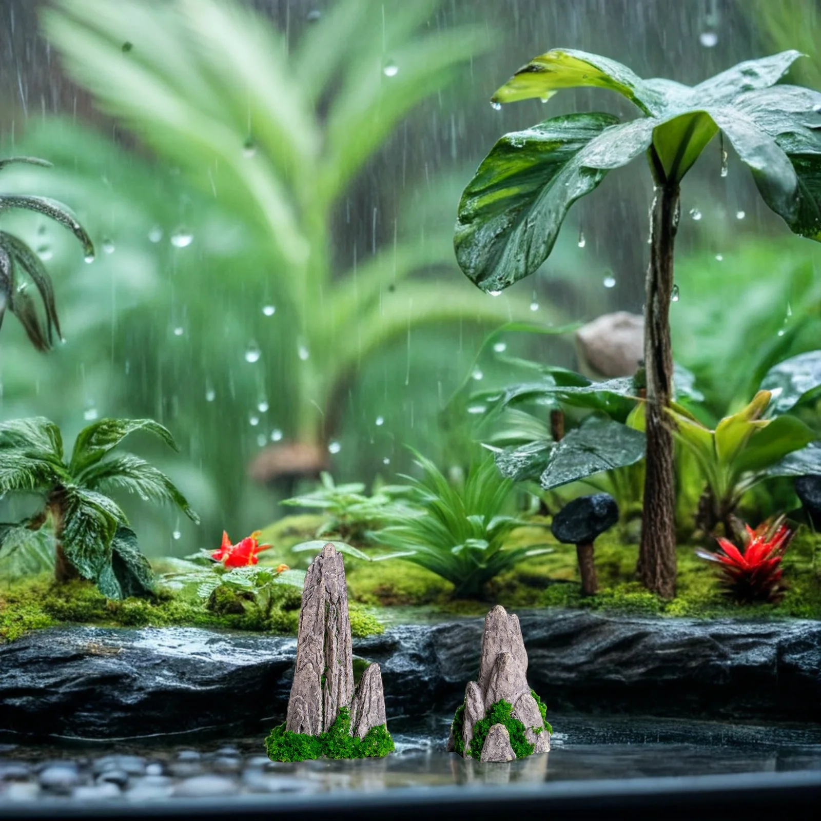 

10pcs Micro Landscape Decorations Mini Resin Rockery Figurines For Diy Bonsai Terrarium Zen Garden Home Office Desk Decor,