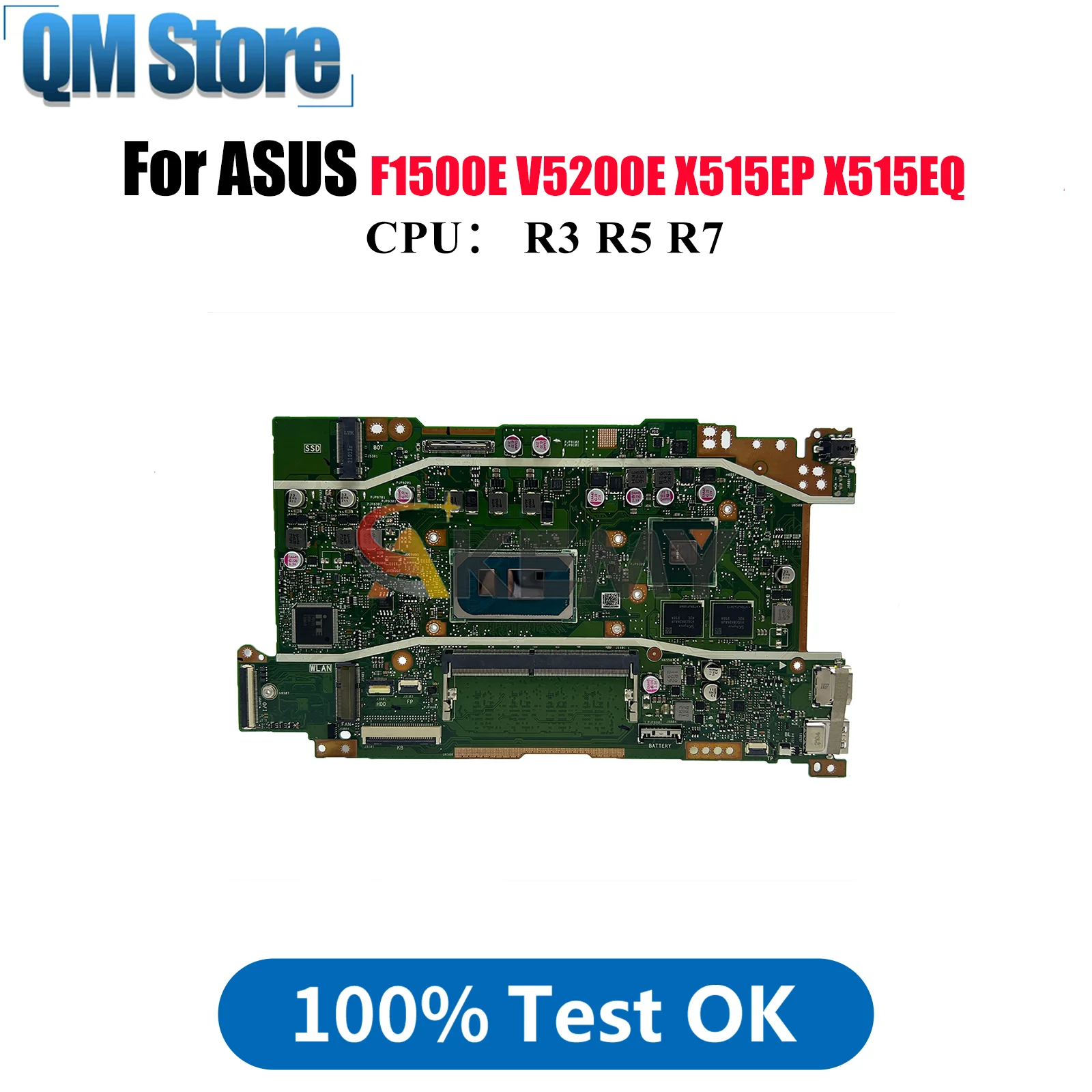 

X415EP Материнская плата для ноутбука ASUS VivoBook V4200E V5200E F1400E F1500E X515EQ X515EP X415E Материнская плата с процессором R3 R5 R7 OK tests