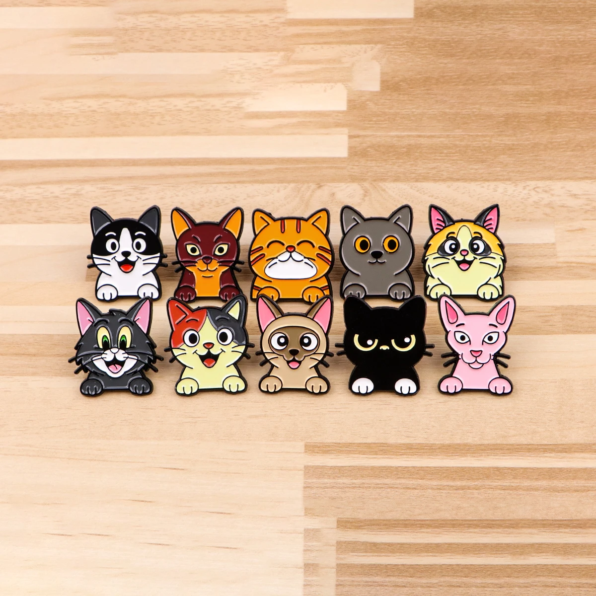 مزيج 10 قطعة/المجموعة الحيوانات الأليفة القط المينا دبابيس معدنية محبوب بروش ظهره قبعة حقيبة طوق شارات الرجال النساء مجوهرات الأزياء جمع هدية