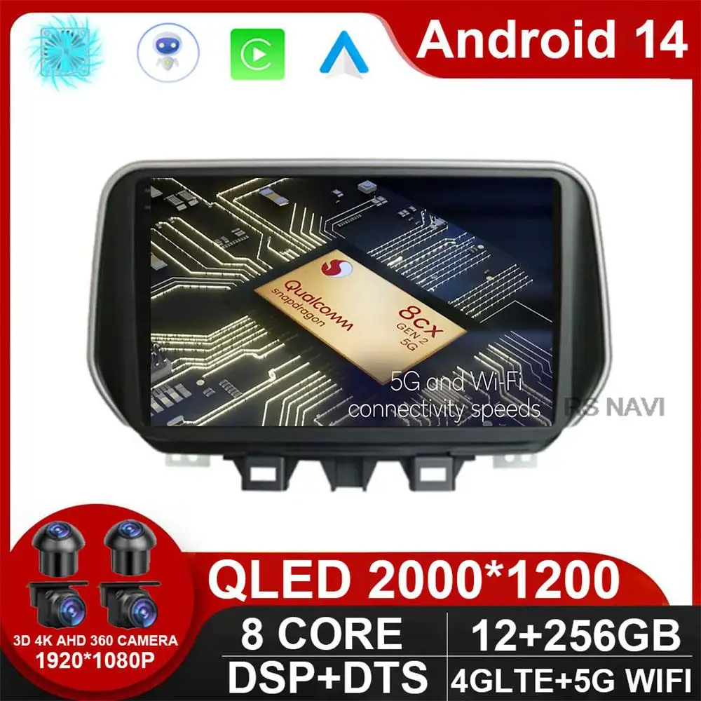 

Car Radio Android 14 For Hyundai Tucson IX35 2018 - 2021 Multimedia Player Stereo Navigation GPS WIFI RDS Carplay Auto Screen