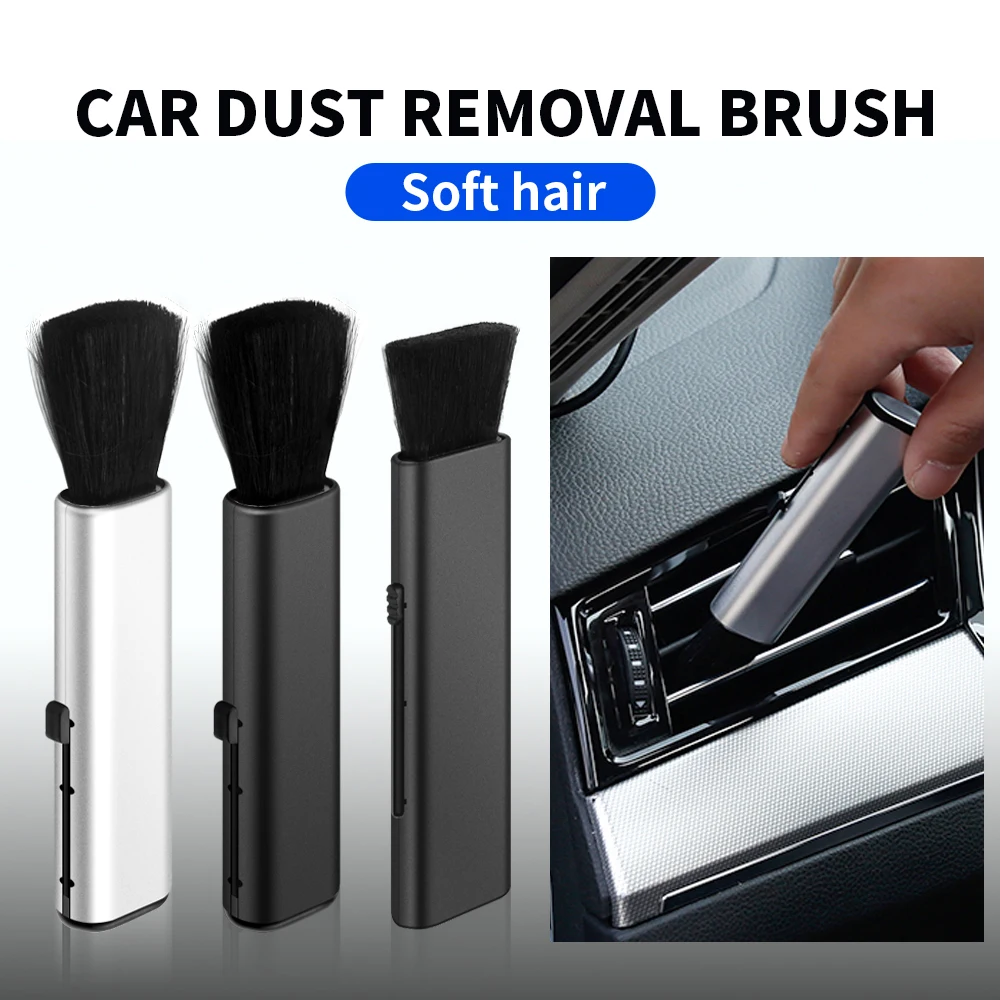 Retractable Car Air Vent Detail Cleaning Brush Auto Dust Removal Accessories For Tesla Model 3 Model S Model X Coil Mod WYE K80