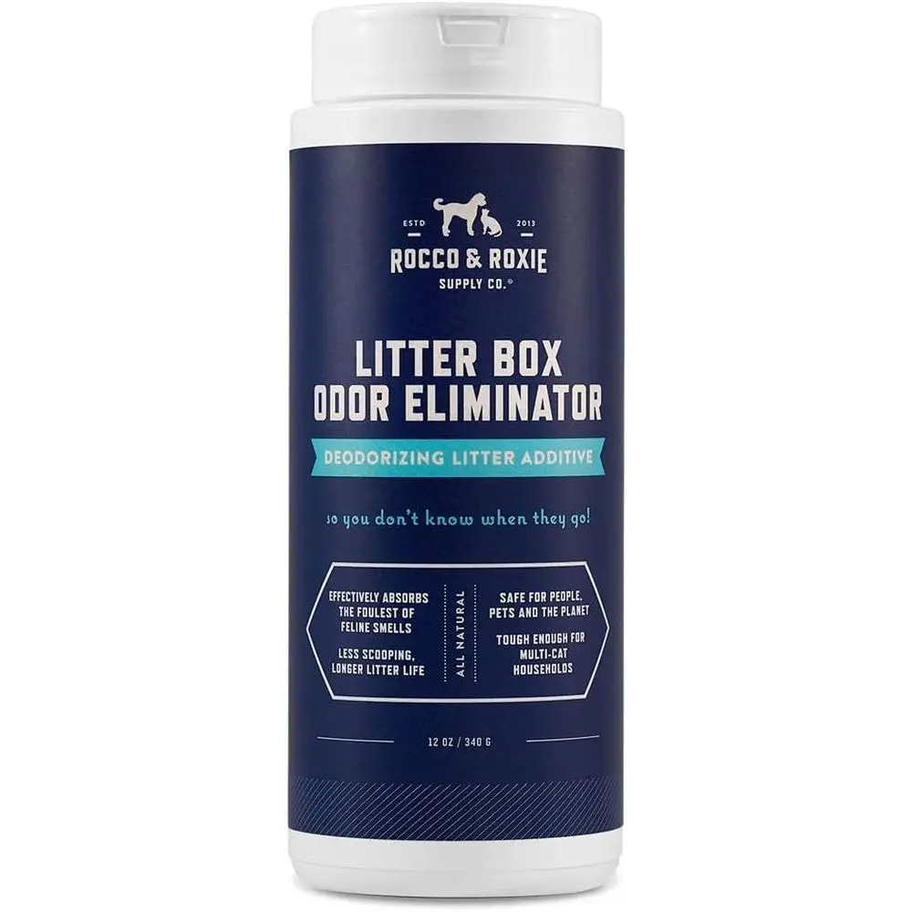 Rocco & Roxie Litter Box Odor Elimir, Best Natural Urine Deodorizer, Cat Box Deodorizer, Smell Control, Odor Absorber, Sae or Ki