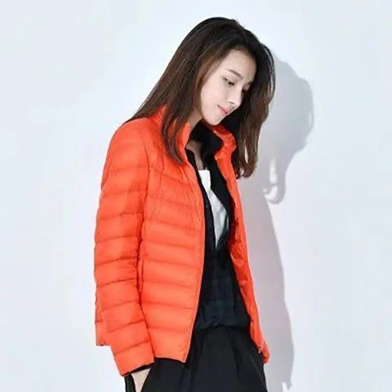 2026 woman new autumn winter women's down jacket hood short stand collar slim-fitting spring autumn women's coat cotton jacket