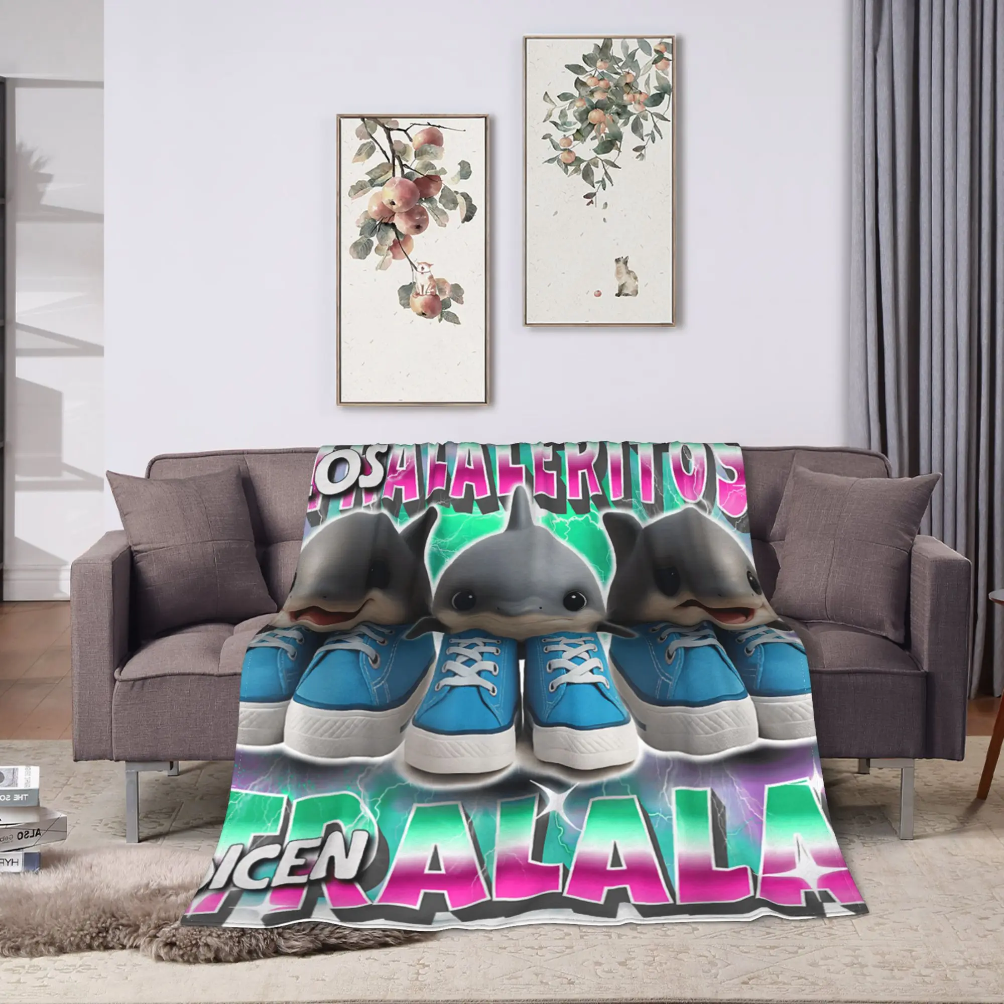 Los Tralaleritos Dicen Tralala Italian Blankets Plush Throw Blanket For Outdoor Airplane Travel Flannel Bedspread Bed Cover