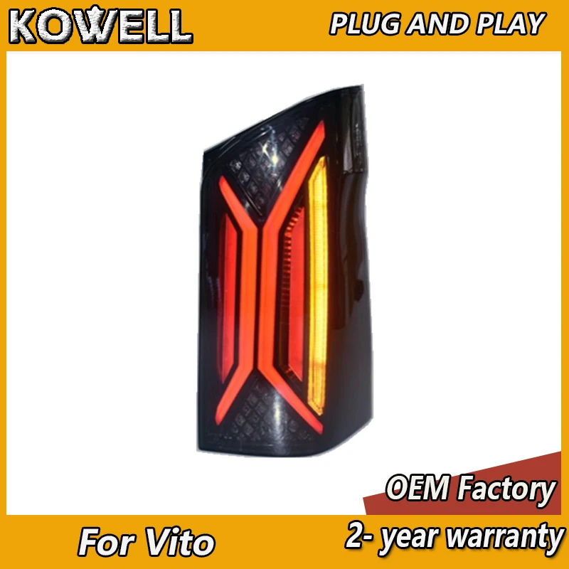 اكسسوارات السيارات لمرسيدس فيتو الذيل ضوء 2016-2024 فيتو الضوء الخلفي بنز الخلفي DRL الضباب الفرامل بدوره إشارة عكس #5